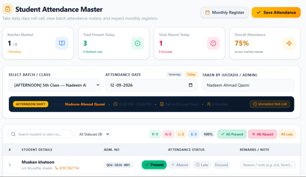 Quba Education Welfare - Attendance Management System & Parent Portal